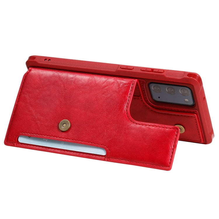Shockproof Horizontal Flip Protective Case with Holder & Card Slots & Wallet & Photo Frame & Short Lanyard For Samsung Galaxy Note20