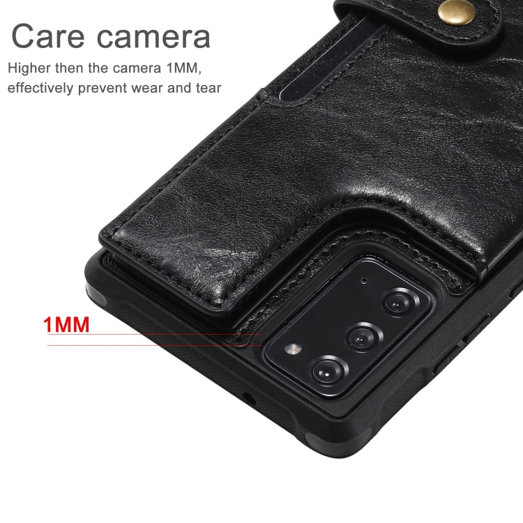 Shockproof Horizontal Flip Protective Case with Holder & Card Slots & Wallet & Photo Frame & Short Lanyard For Samsung Galaxy Note20
