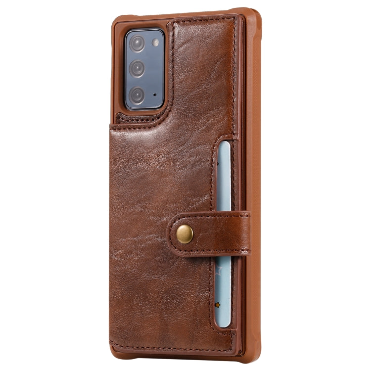Shockproof Horizontal Flip Protective Case with Holder & Card Slots & Wallet & Photo Frame & Short Lanyard For Samsung Galaxy Note20