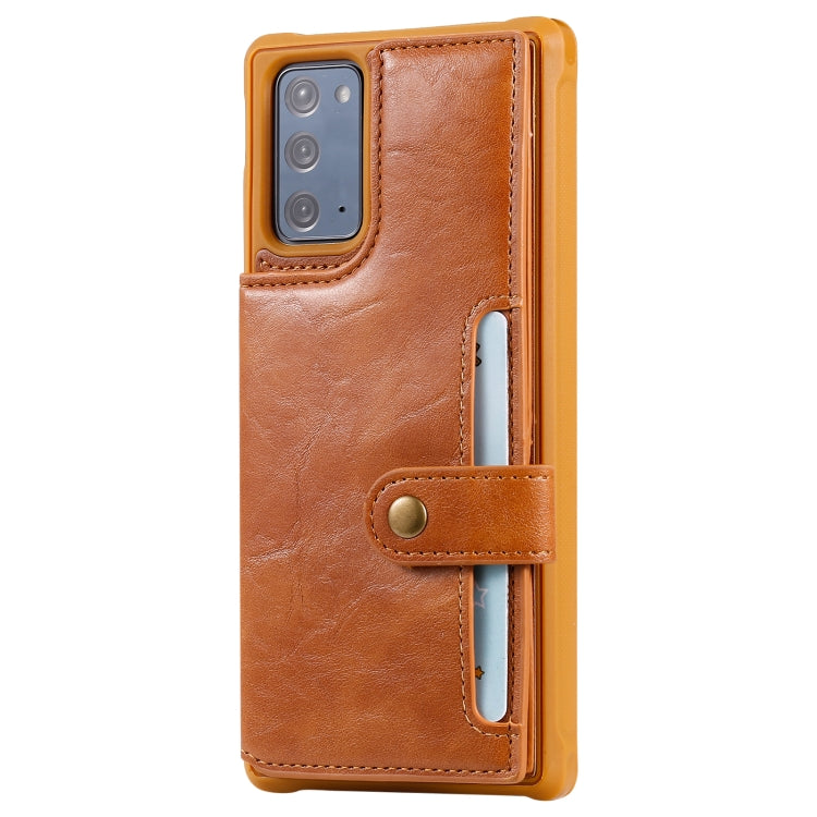 Shockproof Horizontal Flip Protective Case with Holder & Card Slots & Wallet & Photo Frame & Short Lanyard For Samsung Galaxy Note20