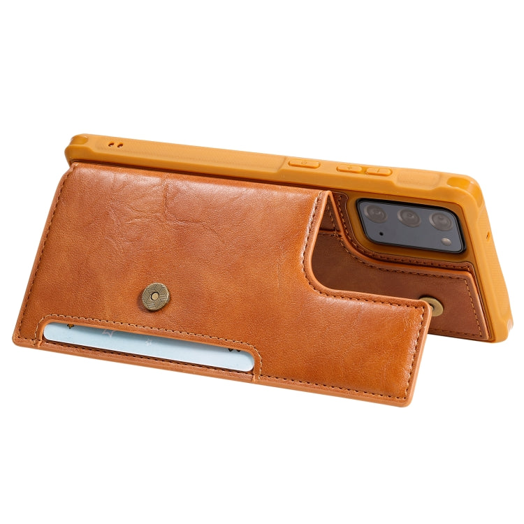 Shockproof Horizontal Flip Protective Case with Holder & Card Slots & Wallet & Photo Frame & Short Lanyard For Samsung Galaxy Note20