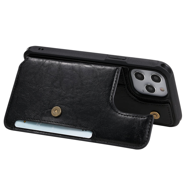 For iPhone 12 Pro Max Shockproof Horizontal Flip Protective Case with Holder & Card Slots & Wallet & Photo Frame & Short Lanyard