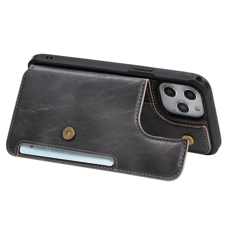 For iPhone 12 Pro Max Shockproof Horizontal Flip Protective Case with Holder & Card Slots & Wallet & Photo Frame & Short Lanyard