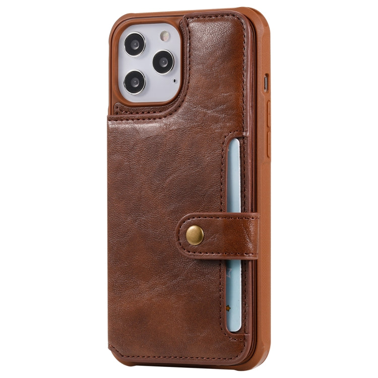 For iPhone 12 Pro Max Shockproof Horizontal Flip Protective Case with Holder & Card Slots & Wallet & Photo Frame & Short Lanyard