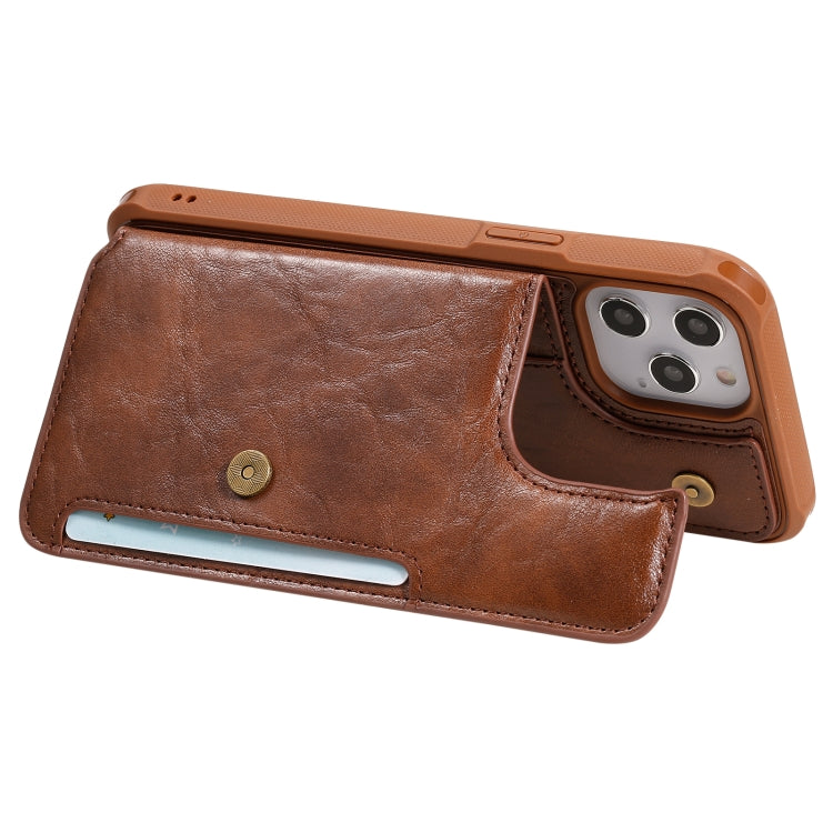 For iPhone 12 Pro Max Shockproof Horizontal Flip Protective Case with Holder & Card Slots & Wallet & Photo Frame & Short Lanyard