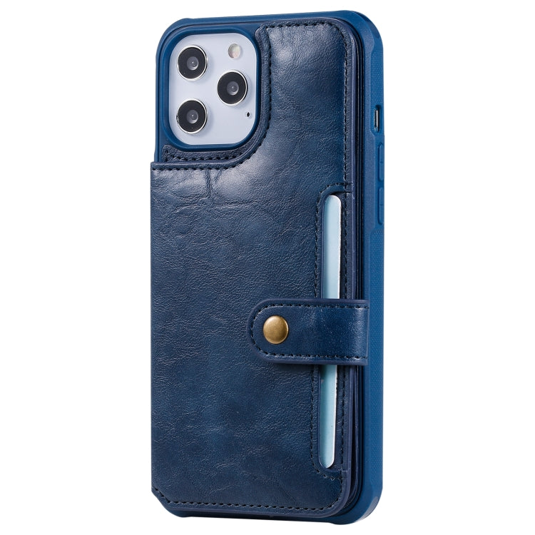 For iPhone 12 Pro Max Shockproof Horizontal Flip Protective Case with Holder & Card Slots & Wallet & Photo Frame & Short Lanyard