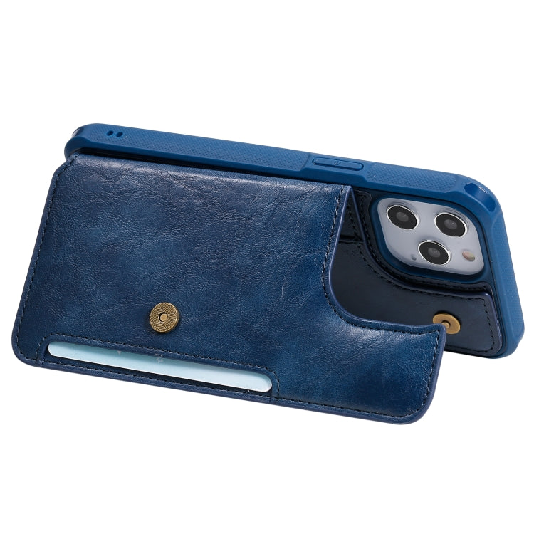 For iPhone 12 Pro Max Shockproof Horizontal Flip Protective Case with Holder & Card Slots & Wallet & Photo Frame & Short Lanyard
