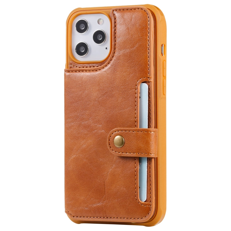 For iPhone 12 Pro Max Shockproof Horizontal Flip Protective Case with Holder & Card Slots & Wallet & Photo Frame & Short Lanyard