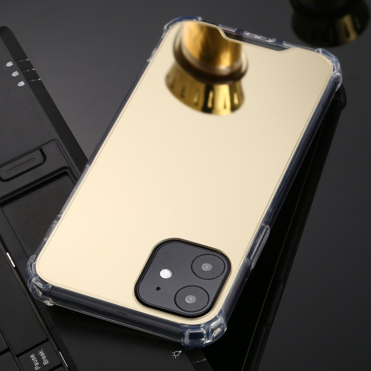 For iPhone 11 TPU + Acrylic Four Drop Luxury Plating Mirror Phone Case Cover