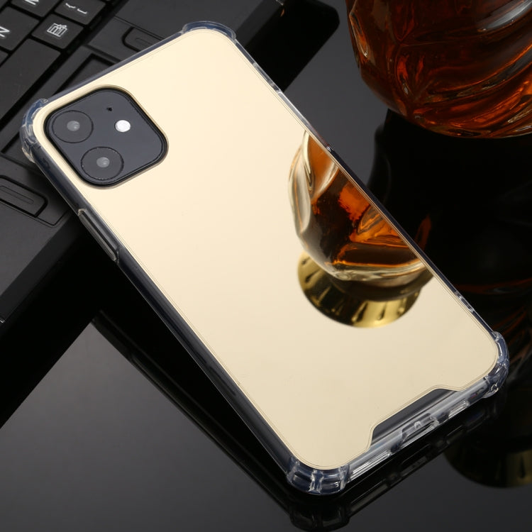 For iPhone 11 Pro TPU + Acrylic Four Drop Luxury Plating Mirror Phone Case Cover