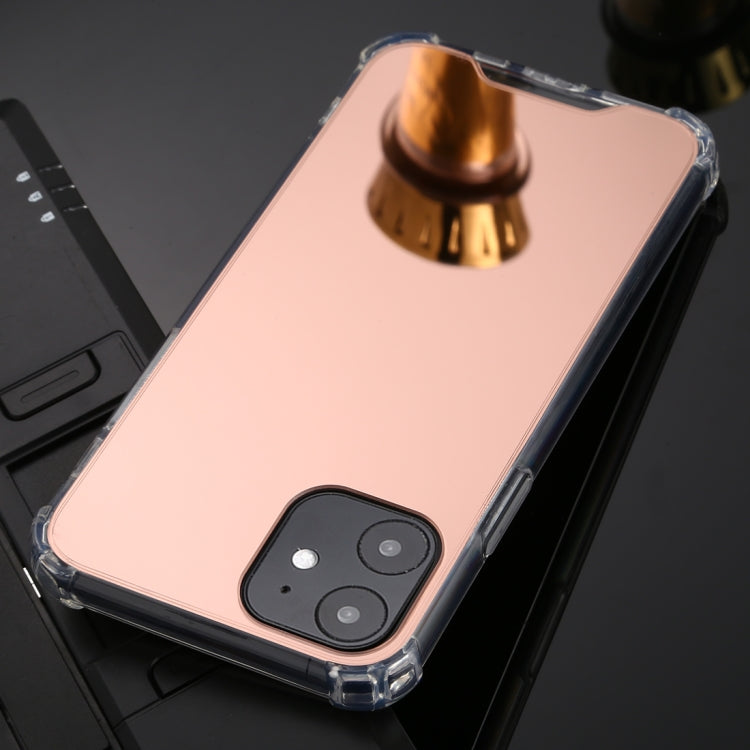 For iPhone 11 Pro Max TPU + Acrylic Four Drop Luxury Plating Mirror Phone Case Cover