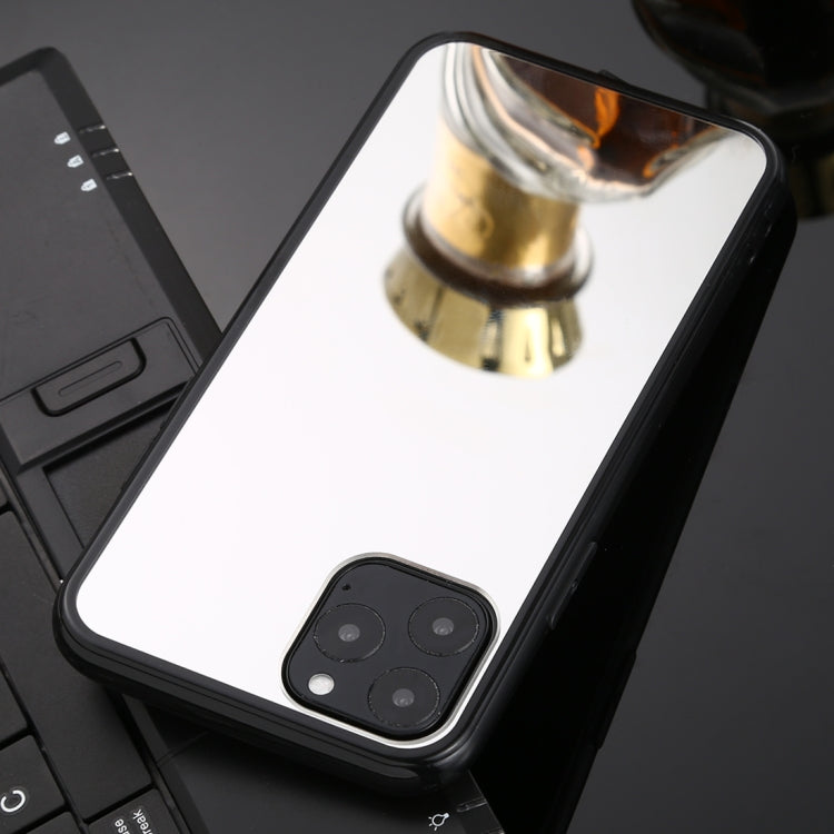 For iPhone 11 Pro Max TPU + Acrylic Luxury Plating Mirror Phone Case Cover(Silver)