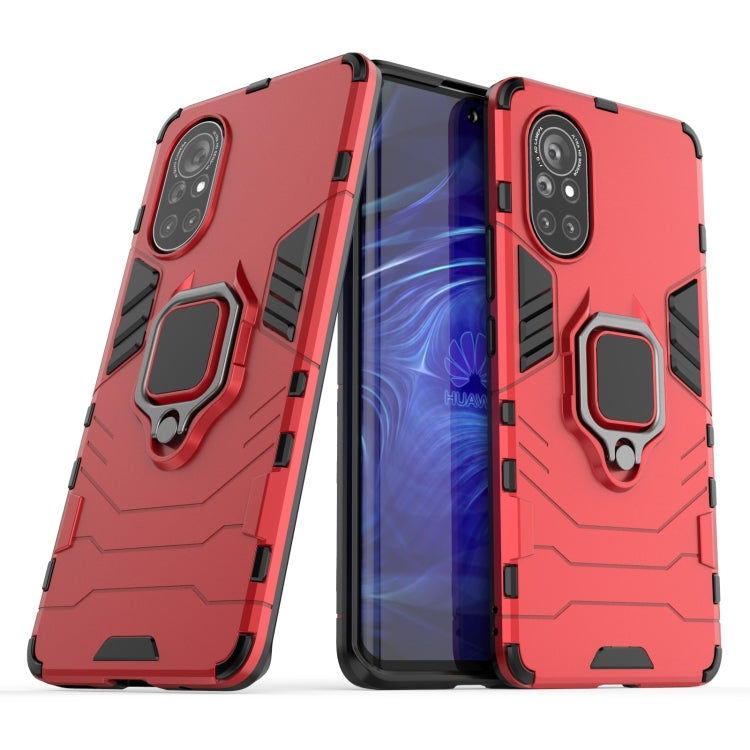 For Huawei Nova 8 5G PC + TPU Shockproof Protective Case with Magnetic Ring Holder