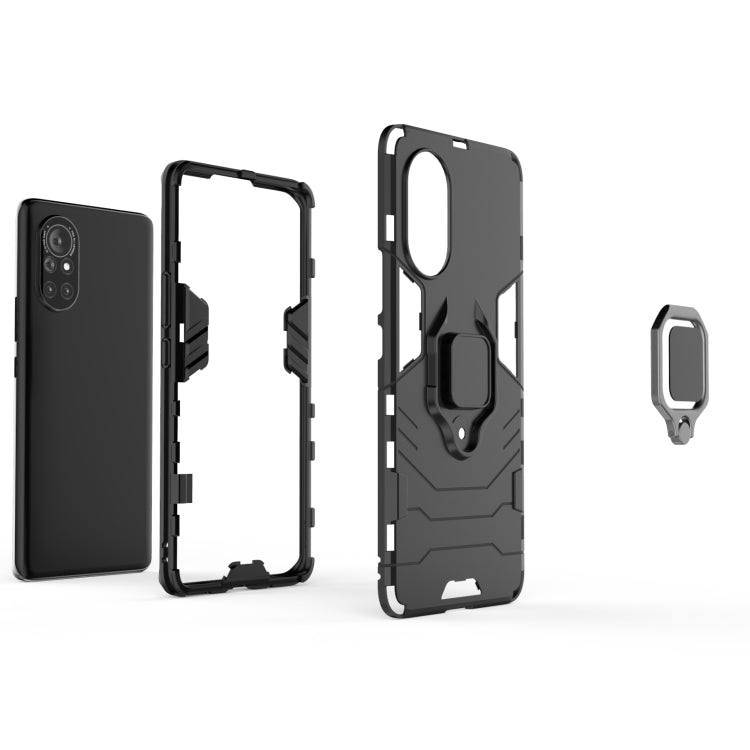 For Huawei Nova 8 5G PC + TPU Shockproof Protective Case with Magnetic Ring Holder