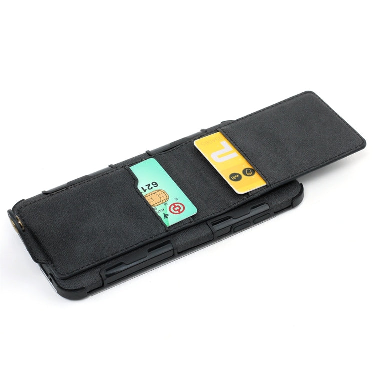 For LG V30 Cloth Texture + TPU Shockproof Protective Case with Vertical Flip Card Slots