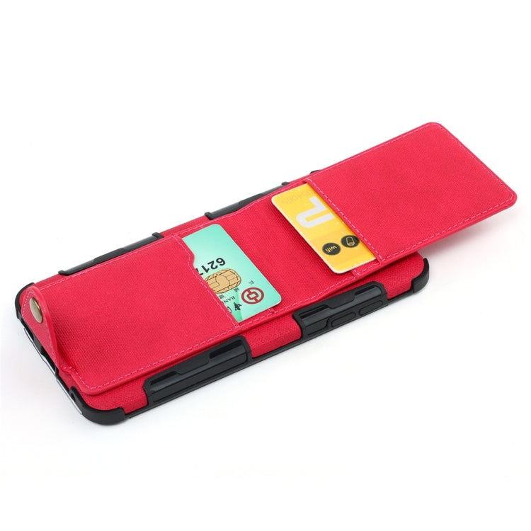 For LG V30 Cloth Texture + TPU Shockproof Protective Case with Vertical Flip Card Slots