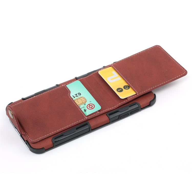 For LG V30 Cloth Texture + TPU Shockproof Protective Case with Vertical Flip Card Slots