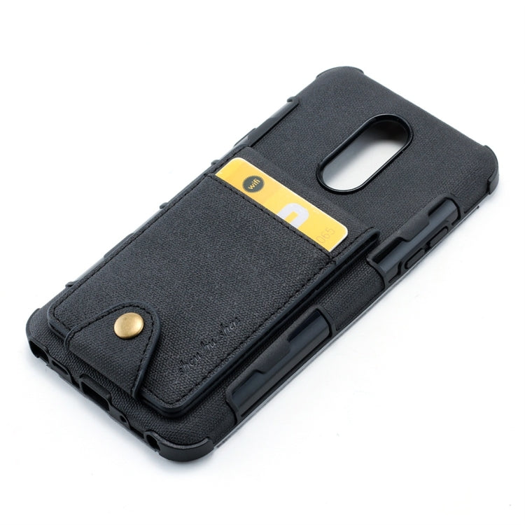 For LG Q Stylo 4 Cloth Texture + TPU Shockproof Protective Case with Vertical Flip Card Slots