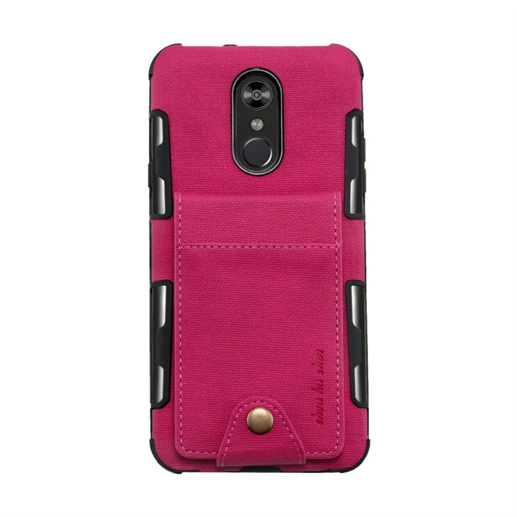 For LG Q Stylo 4 Cloth Texture + TPU Shockproof Protective Case with Vertical Flip Card Slots