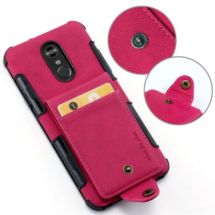 For LG Q Stylo 4 Cloth Texture + TPU Shockproof Protective Case with Vertical Flip Card Slots