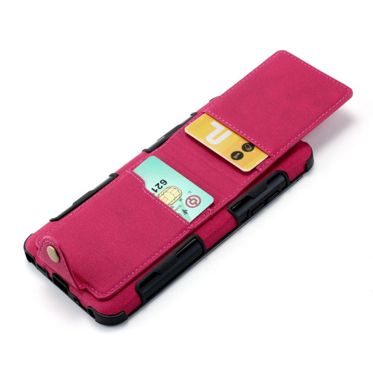 For LG Q Stylo 4 Cloth Texture + TPU Shockproof Protective Case with Vertical Flip Card Slots