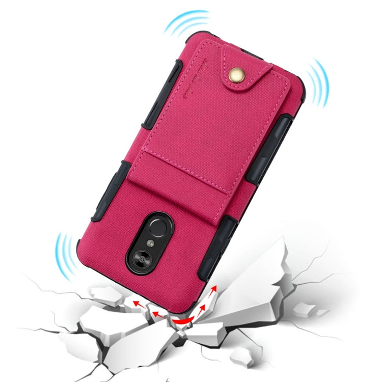 For LG Q Stylo 4 Cloth Texture + TPU Shockproof Protective Case with Vertical Flip Card Slots