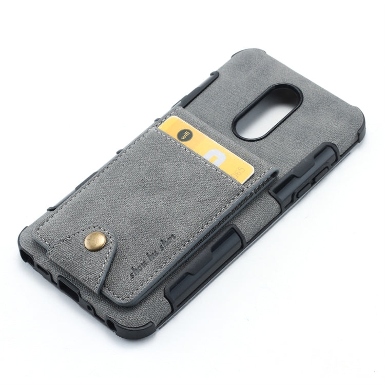 For LG Q Stylo 4 Cloth Texture + TPU Shockproof Protective Case with Vertical Flip Card Slots