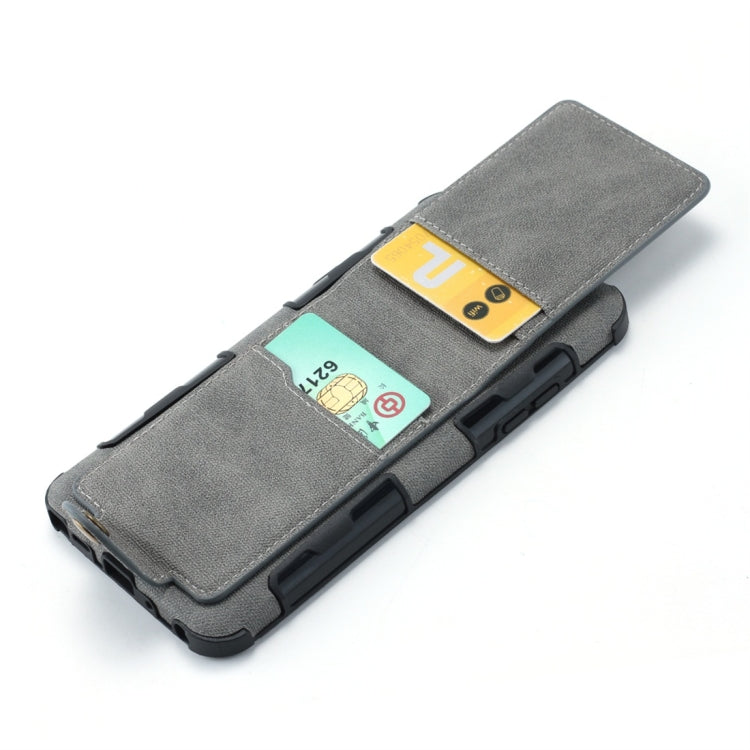 For LG Q Stylo 4 Cloth Texture + TPU Shockproof Protective Case with Vertical Flip Card Slots