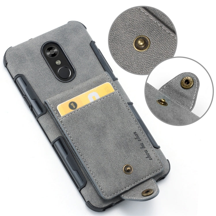 For LG Q Stylo 4 Cloth Texture + TPU Shockproof Protective Case with Vertical Flip Card Slots