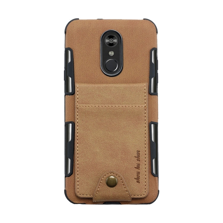 For LG Q Stylo 4 Cloth Texture + TPU Shockproof Protective Case with Vertical Flip Card Slots