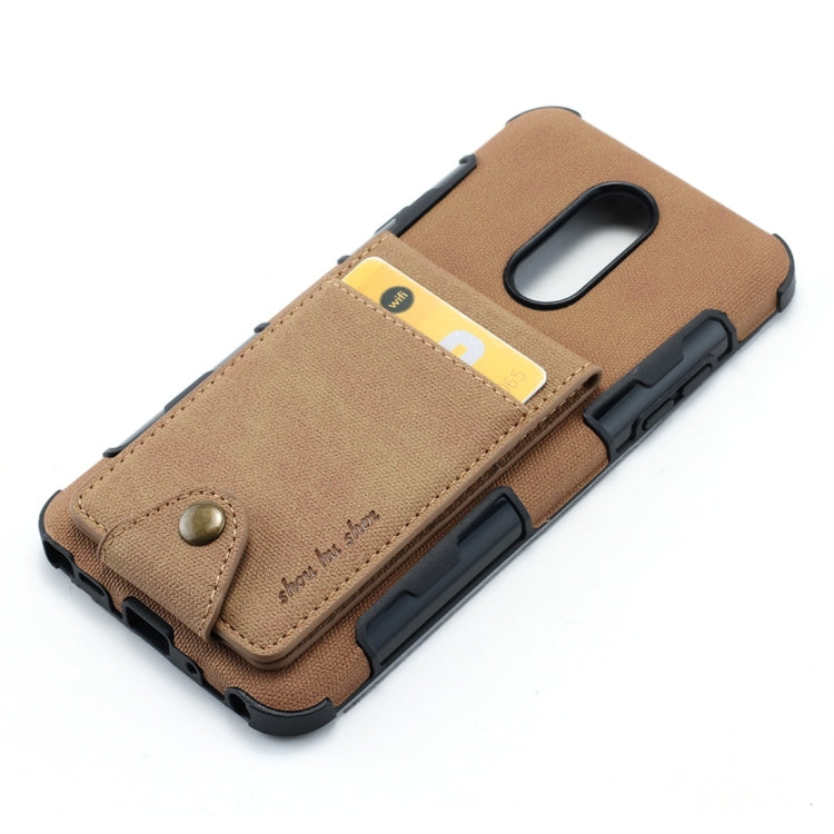 For LG Q Stylo 4 Cloth Texture + TPU Shockproof Protective Case with Vertical Flip Card Slots