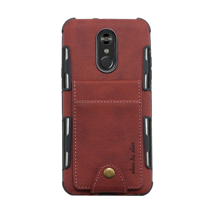 For LG Q Stylo 4 Cloth Texture + TPU Shockproof Protective Case with Vertical Flip Card Slots