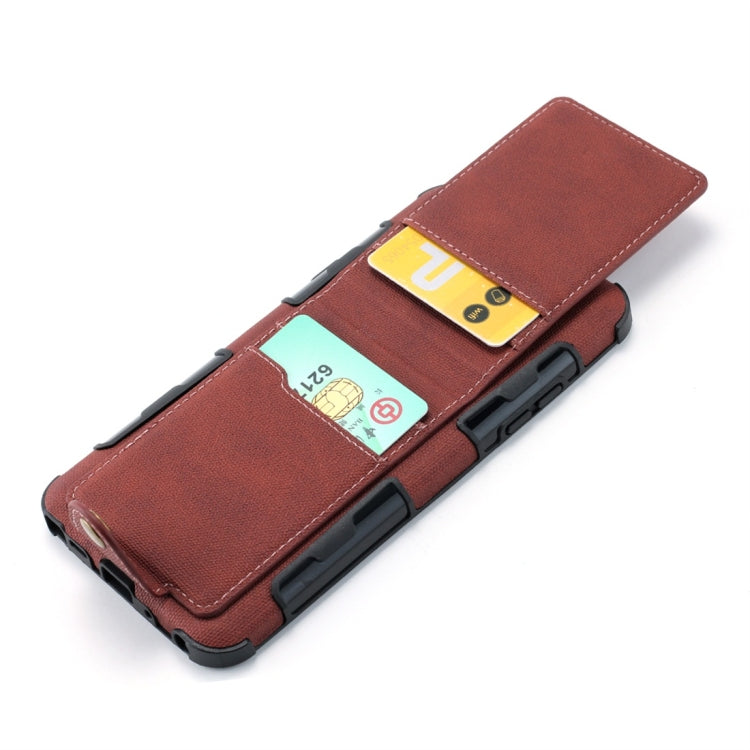 For LG Q Stylo 4 Cloth Texture + TPU Shockproof Protective Case with Vertical Flip Card Slots