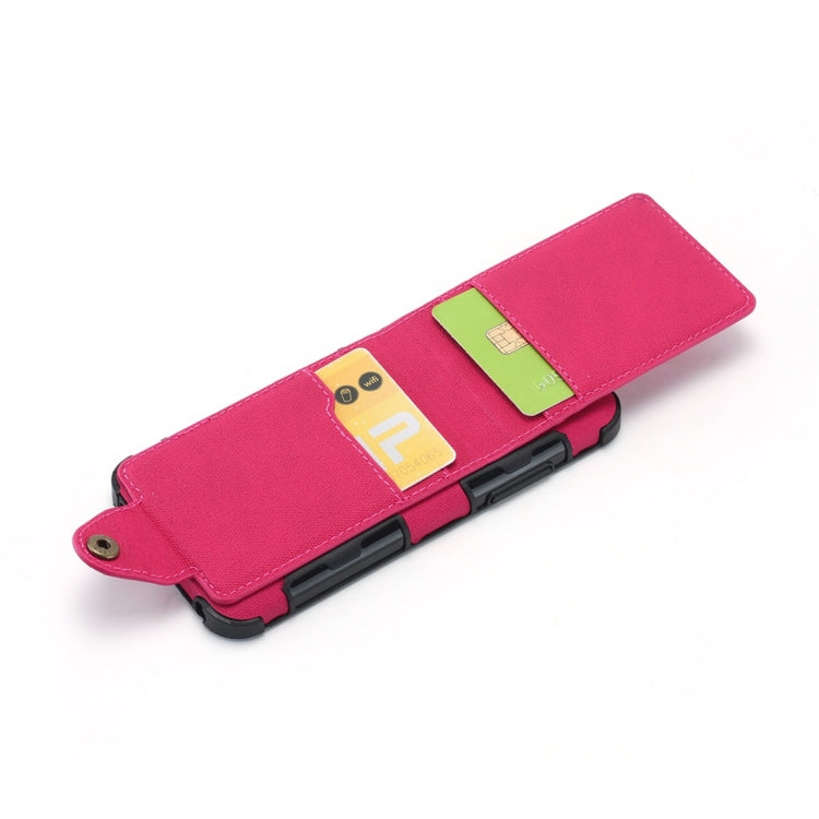 For LG Q7 Cloth Texture + TPU Shockproof Protective Case with Vertical Flip Card Slots