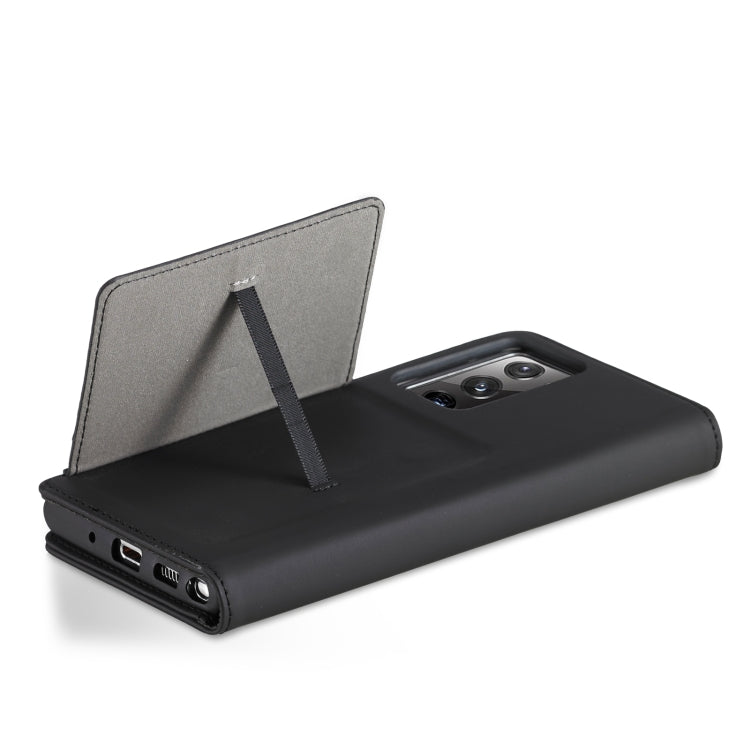 For Samsung Galaxy Note20  Strong Magnetism Liquid Feel Horizontal Flip Leather Case with Holder & Card Slots & Wallet