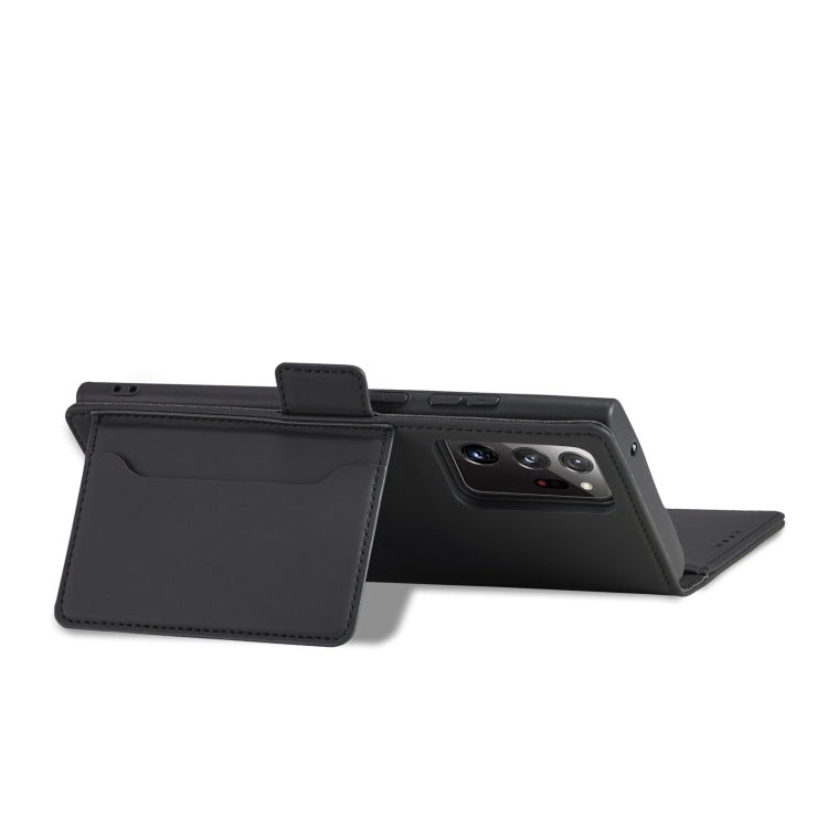 For Samsung Galaxy Note20  Strong Magnetism Liquid Feel Horizontal Flip Leather Case with Holder & Card Slots & Wallet