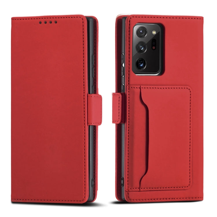 For Samsung Galaxy Note20  Strong Magnetism Liquid Feel Horizontal Flip Leather Case with Holder & Card Slots & Wallet