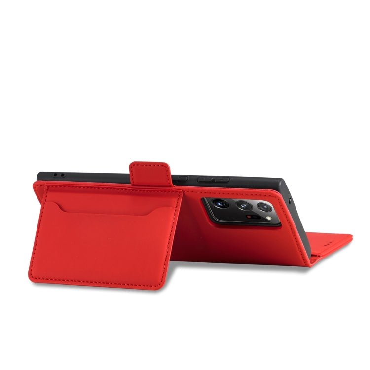For Samsung Galaxy Note20  Strong Magnetism Liquid Feel Horizontal Flip Leather Case with Holder & Card Slots & Wallet