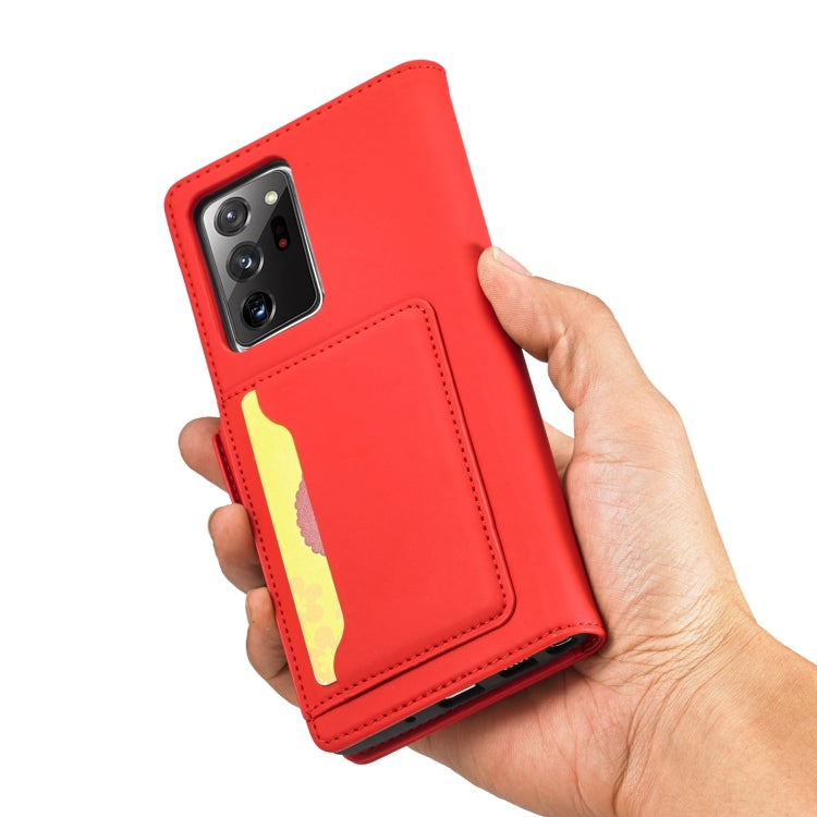 For Samsung Galaxy Note20  Strong Magnetism Liquid Feel Horizontal Flip Leather Case with Holder & Card Slots & Wallet