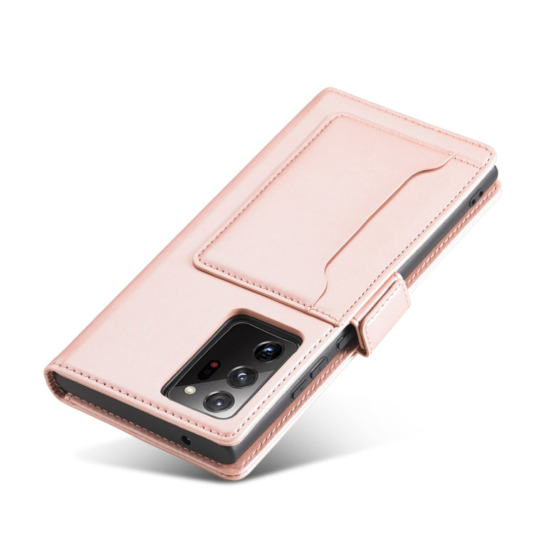 For Samsung Galaxy Note20  Strong Magnetism Liquid Feel Horizontal Flip Leather Case with Holder & Card Slots & Wallet