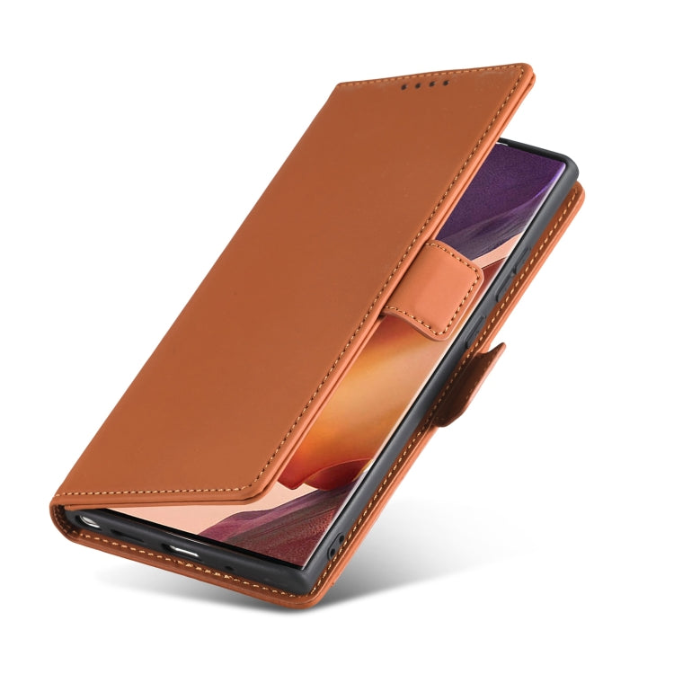 For Samsung Galaxy Note20  Strong Magnetism Liquid Feel Horizontal Flip Leather Case with Holder & Card Slots & Wallet