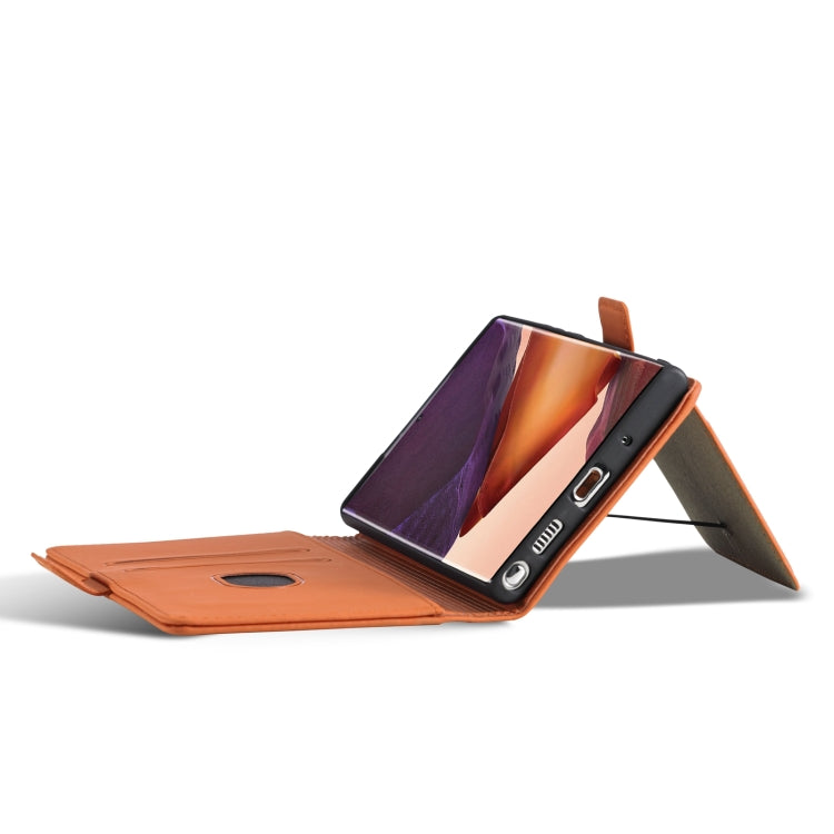 For Samsung Galaxy Note20  Strong Magnetism Liquid Feel Horizontal Flip Leather Case with Holder & Card Slots & Wallet