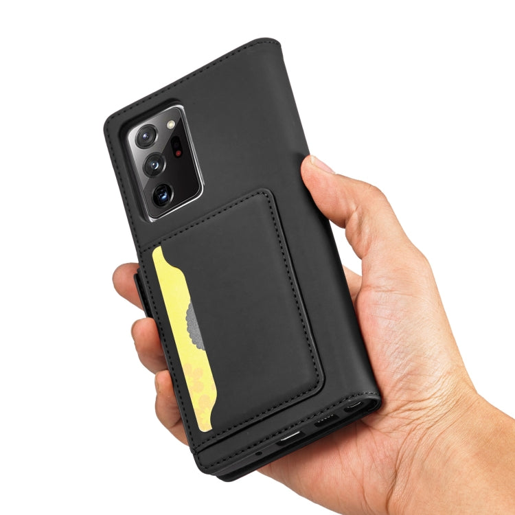 For Samsung Galaxy Note20 Ultra Strong Magnetism Liquid Feel Horizontal Flip Leather Case with Holder & Card Slots & Wallet