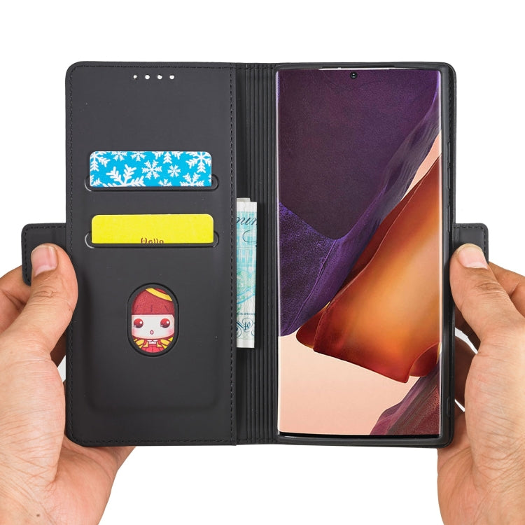 For Samsung Galaxy Note20 Ultra Strong Magnetism Liquid Feel Horizontal Flip Leather Case with Holder & Card Slots & Wallet