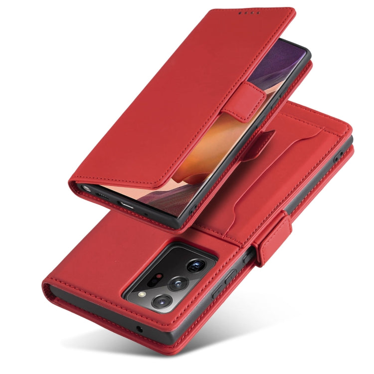 For Samsung Galaxy Note20 Ultra Strong Magnetism Liquid Feel Horizontal Flip Leather Case with Holder & Card Slots & Wallet