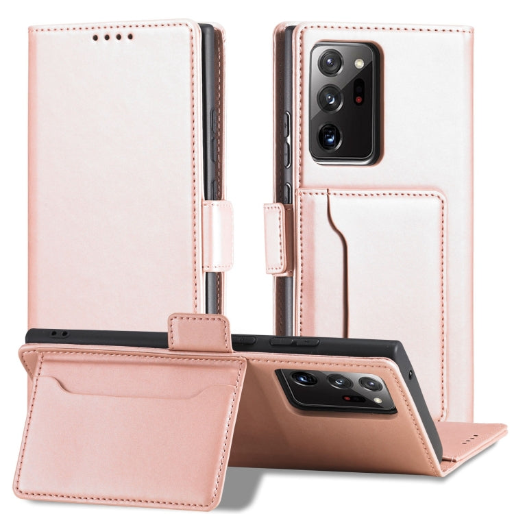 For Samsung Galaxy Note20 Ultra Strong Magnetism Liquid Feel Horizontal Flip Leather Case with Holder & Card Slots & Wallet