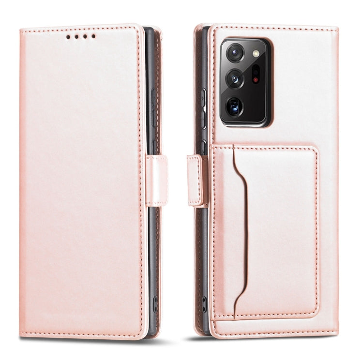 For Samsung Galaxy Note20 Ultra Strong Magnetism Liquid Feel Horizontal Flip Leather Case with Holder & Card Slots & Wallet