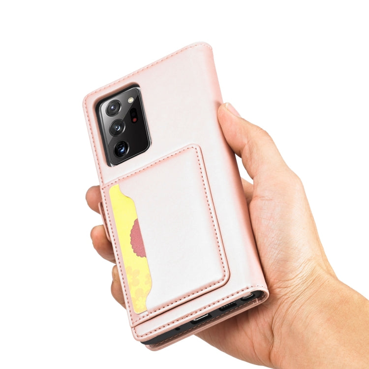 For Samsung Galaxy Note20 Ultra Strong Magnetism Liquid Feel Horizontal Flip Leather Case with Holder & Card Slots & Wallet