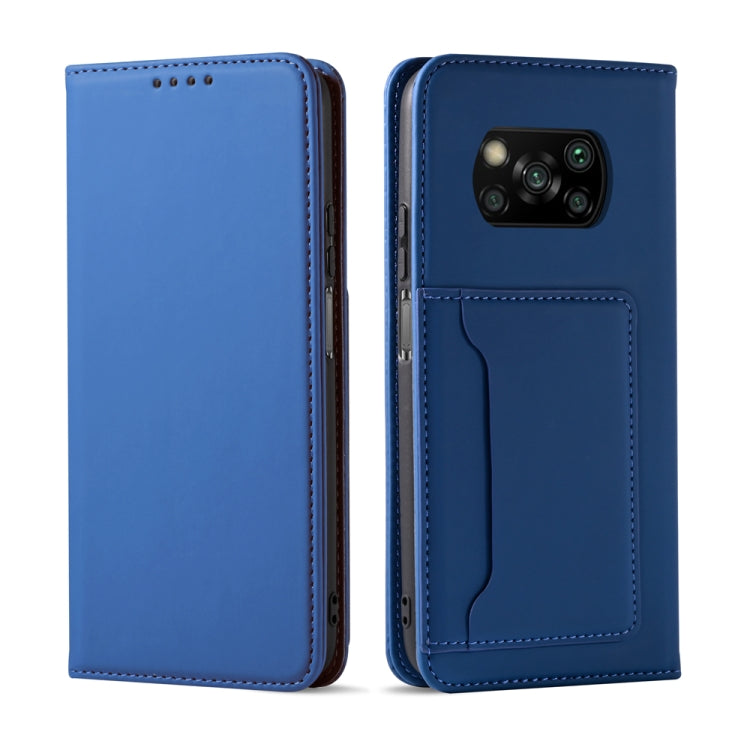 For Xiaomi Poco X3 Strong Magnetism Liquid Feel Horizontal Flip Leather Case with Holder & Card Slots & Wallet