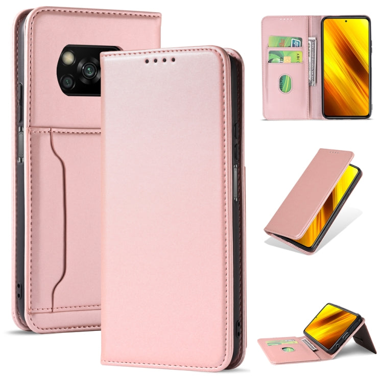 For Xiaomi Poco X3 Strong Magnetism Liquid Feel Horizontal Flip Leather Case with Holder & Card Slots & Wallet